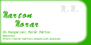 marton morar business card